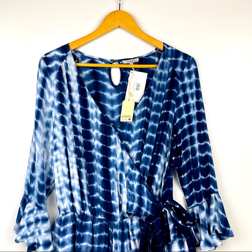 JODIFL Tie Dye Romper Wrap Front Blue Size S - Picture 6 of 7